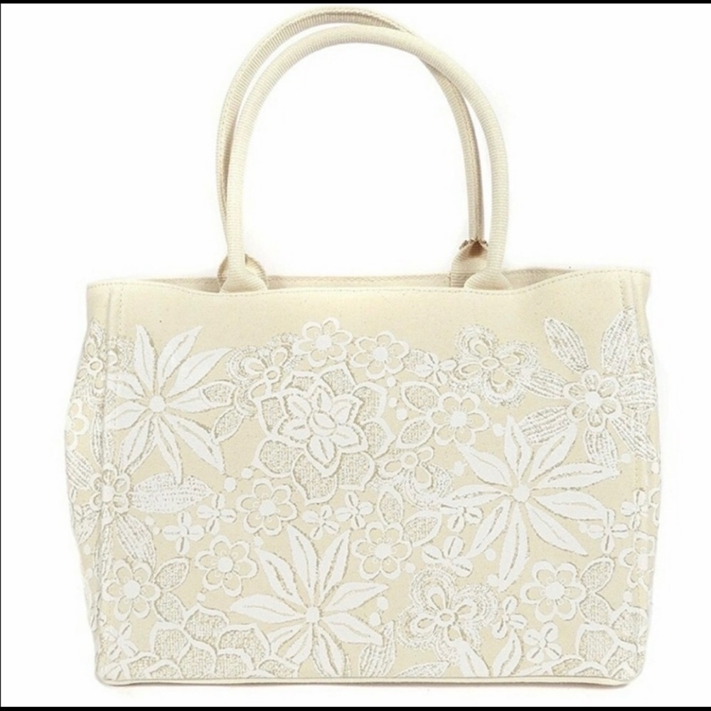 Oscar De La Renta Floral Canvas Tote